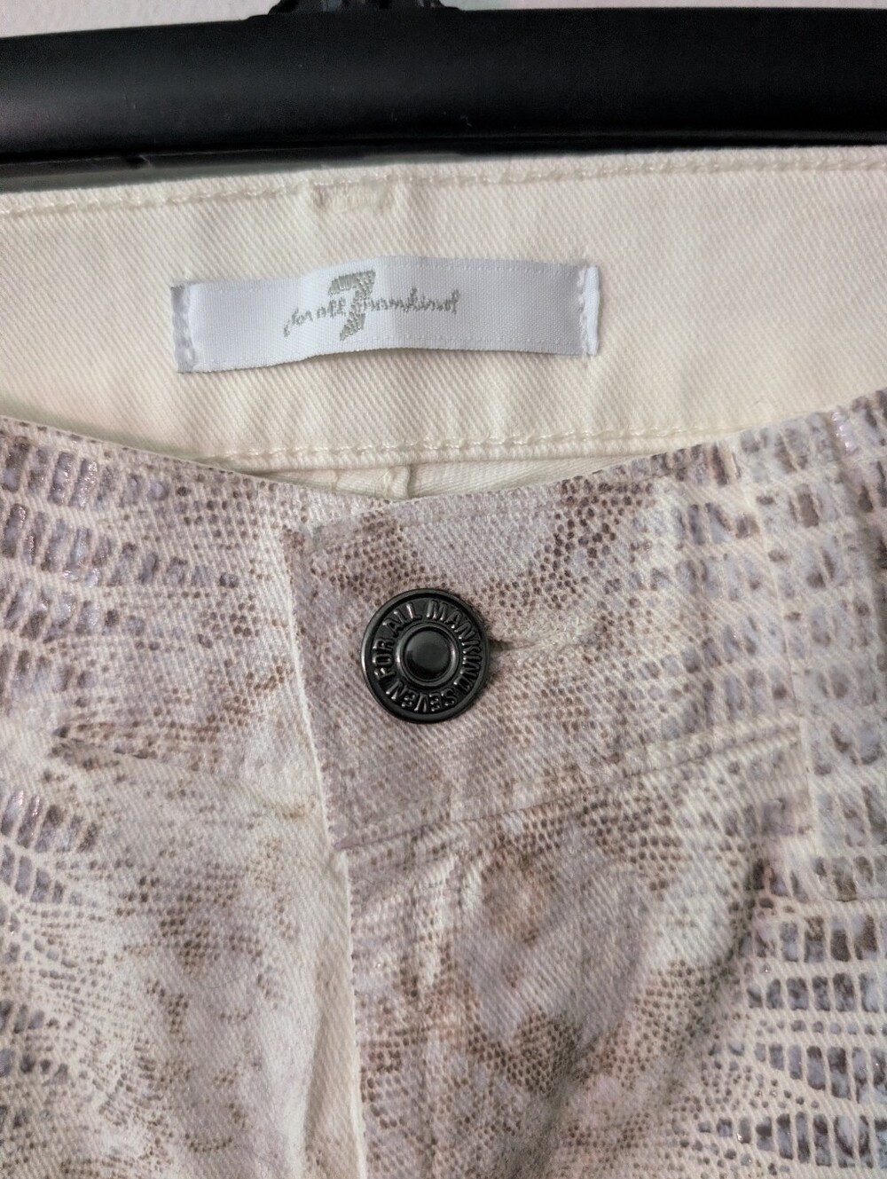 7 For All Mankind Snakeskin Skinny Jeans Size 26 - Picture 3 of 9